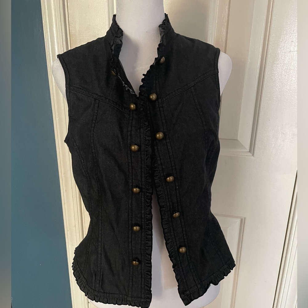 Nine & Co Black jean vest - Picture 2 of 5